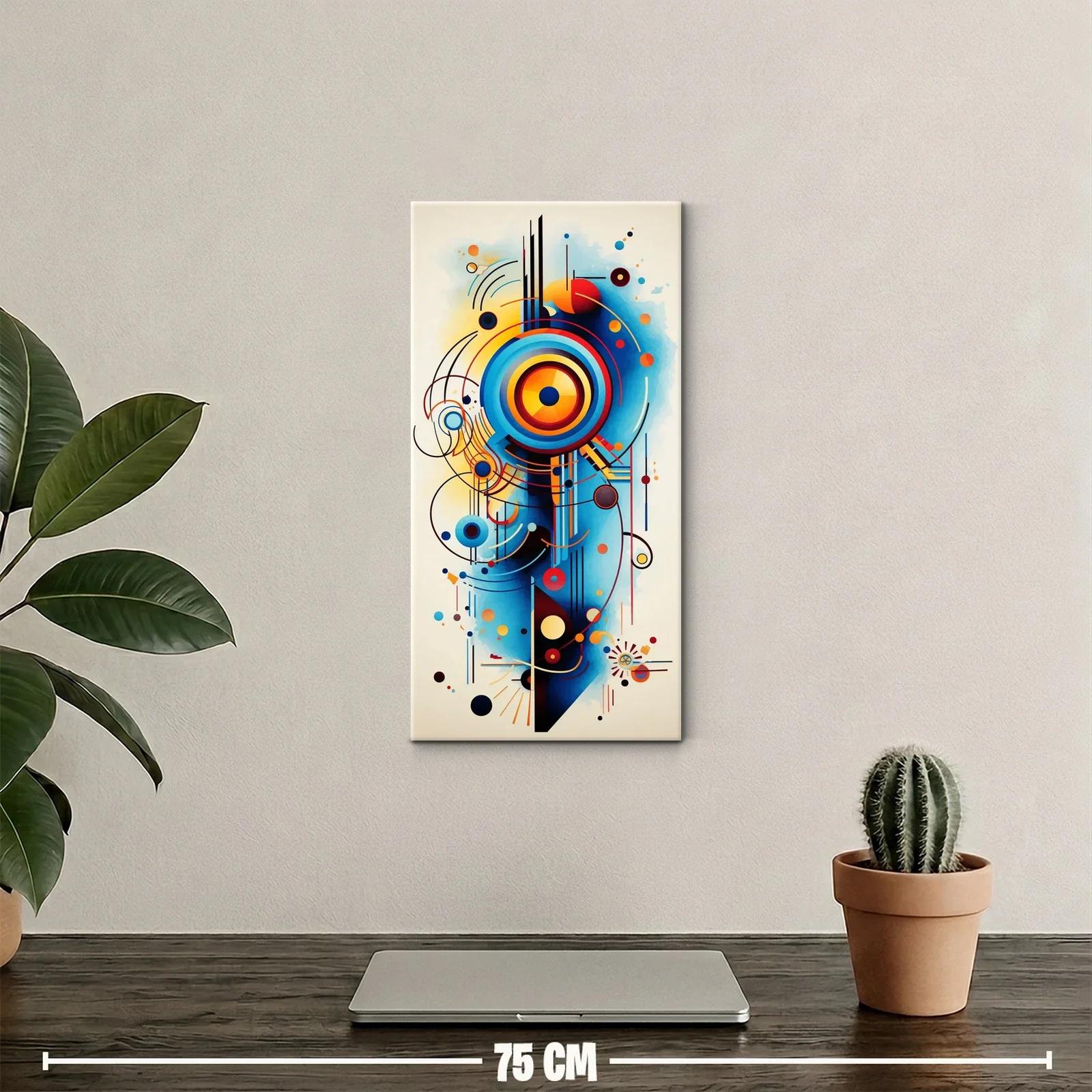 Cuadro composición abstracta de círculos concéntricos — miniatura 2