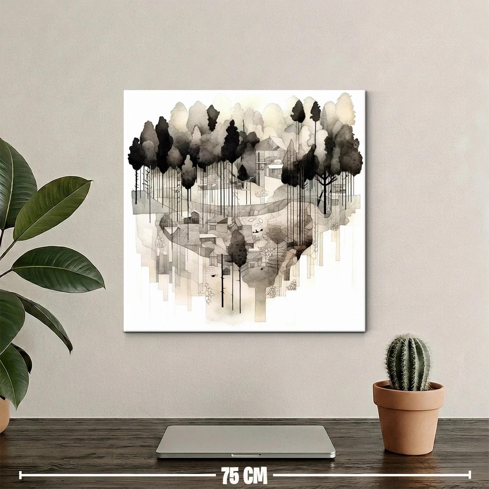 Bosque abstracto en tonos neutros y siluetas delicadas — miniatura 2