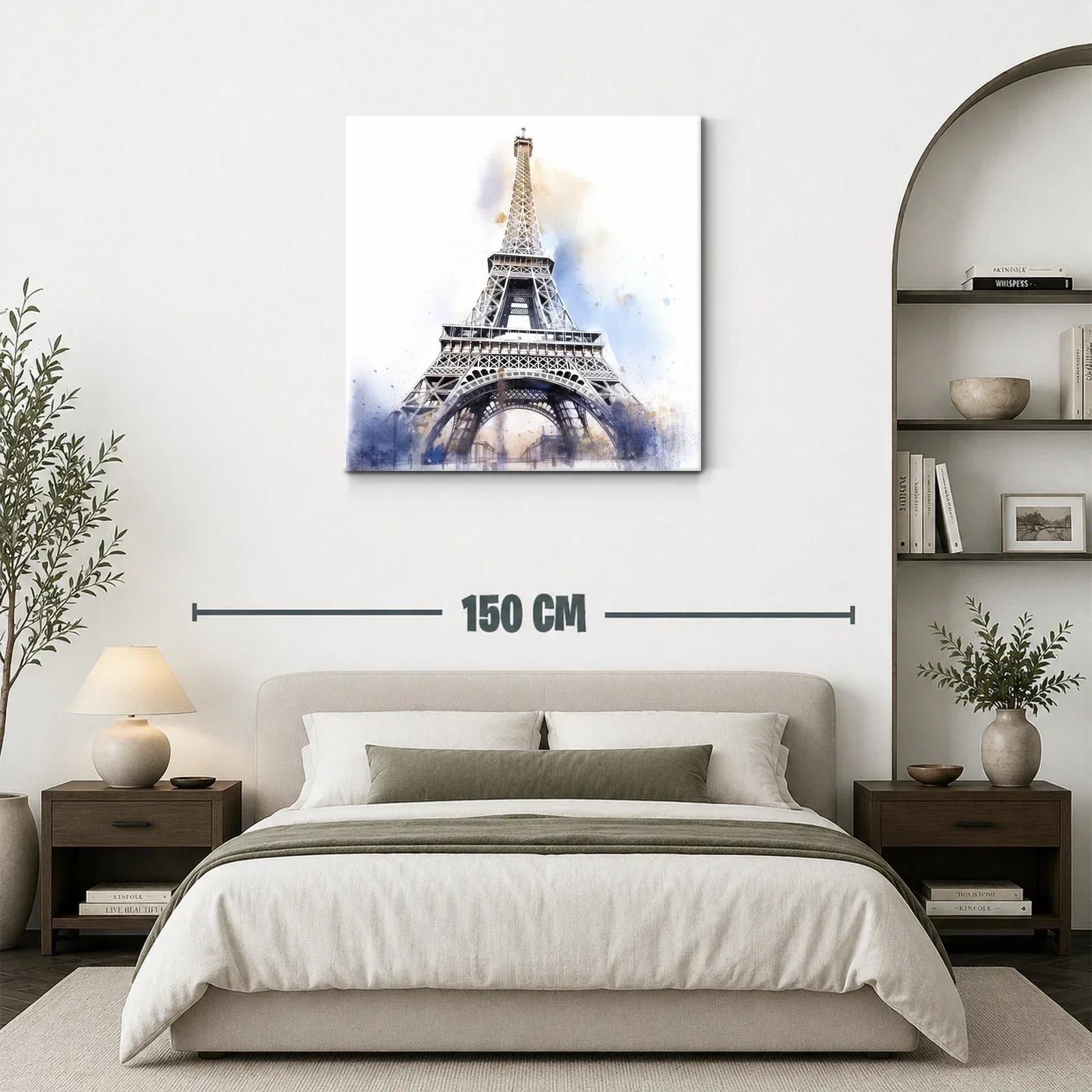 Perspectiva artística de la torre Eiffel en tonos suaves — miniatura 3