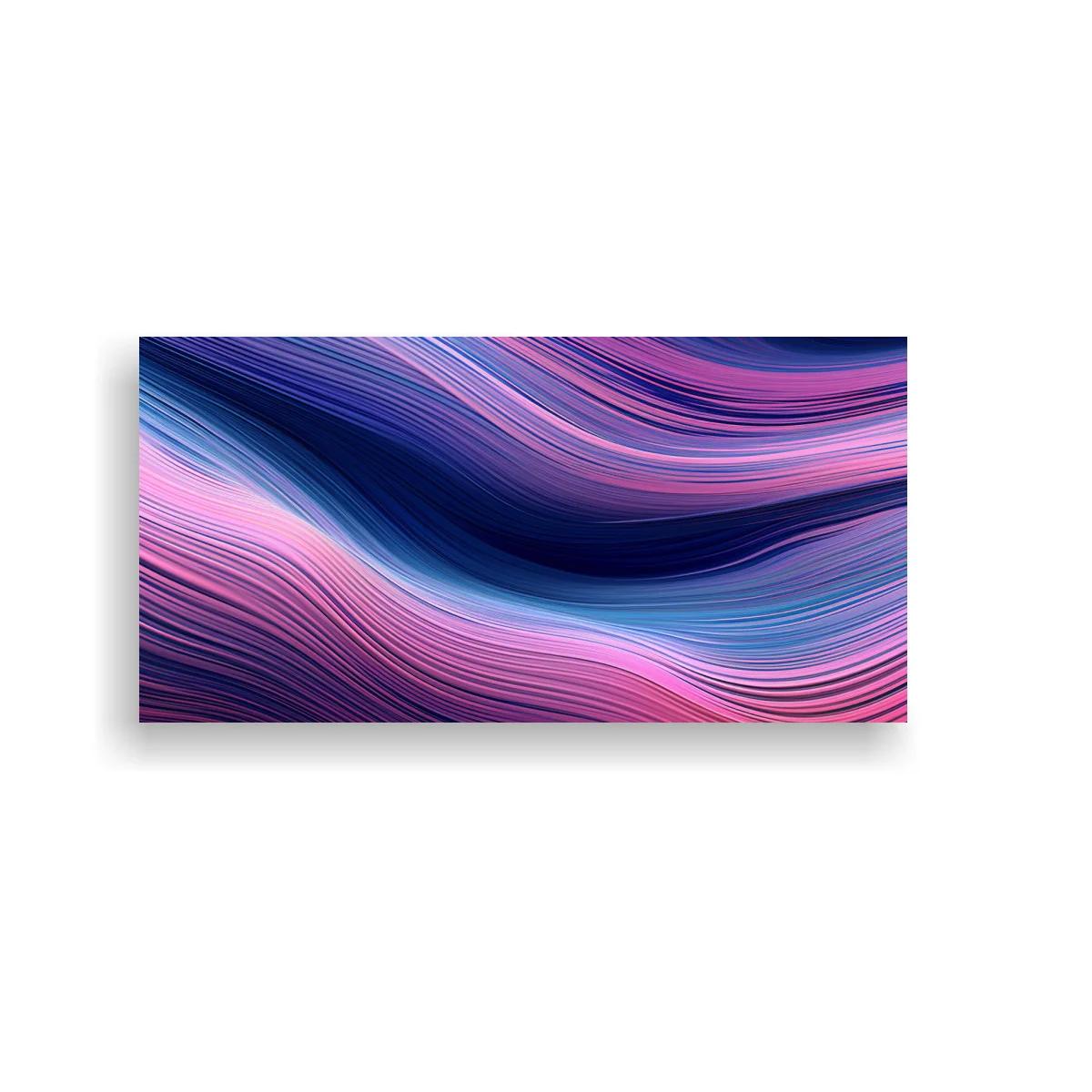 Cuadro ondas fluidas en capas con líneas paralelas y color degradado