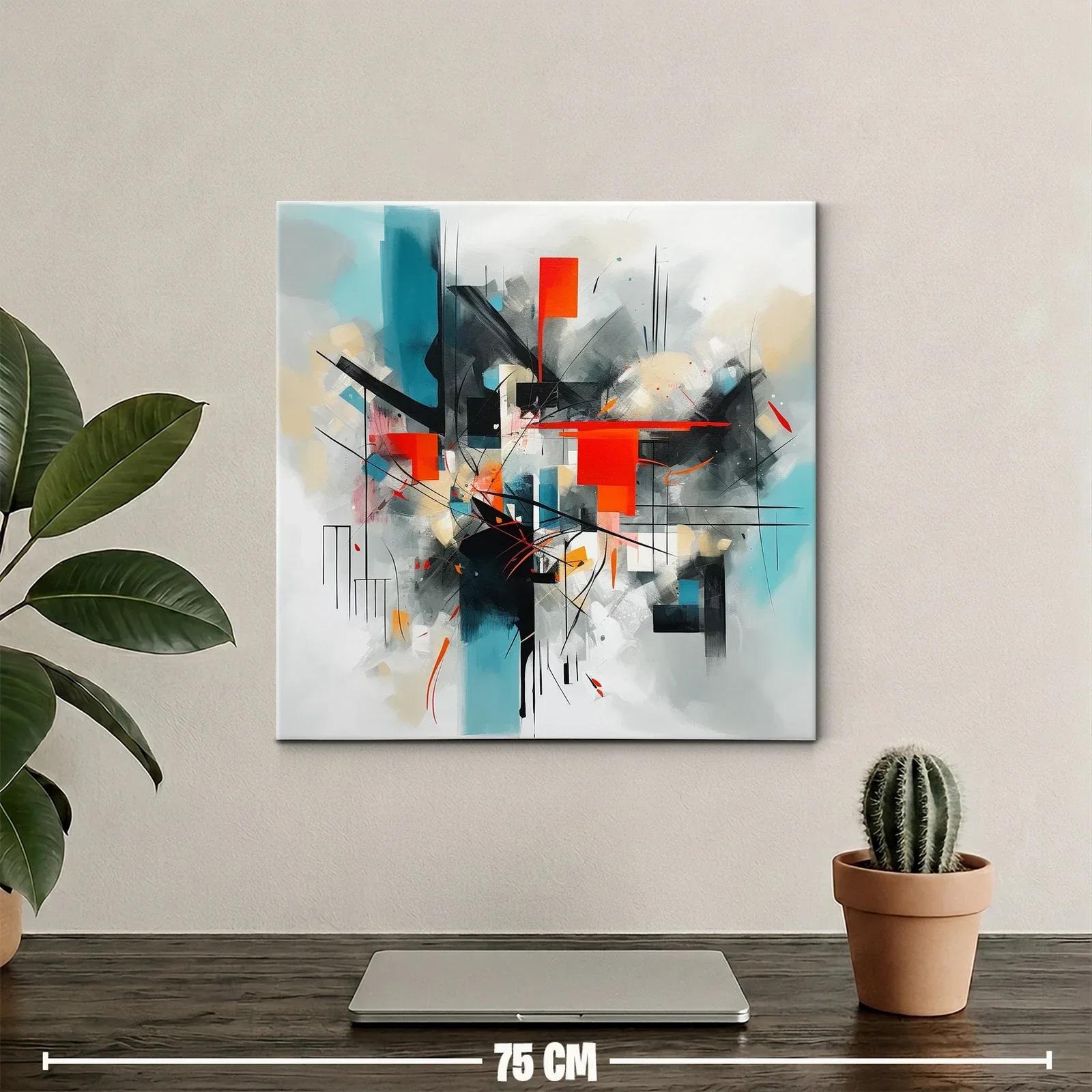 Composición abstracta con bloques vibrantes y líneas dinámicas — miniatura 2