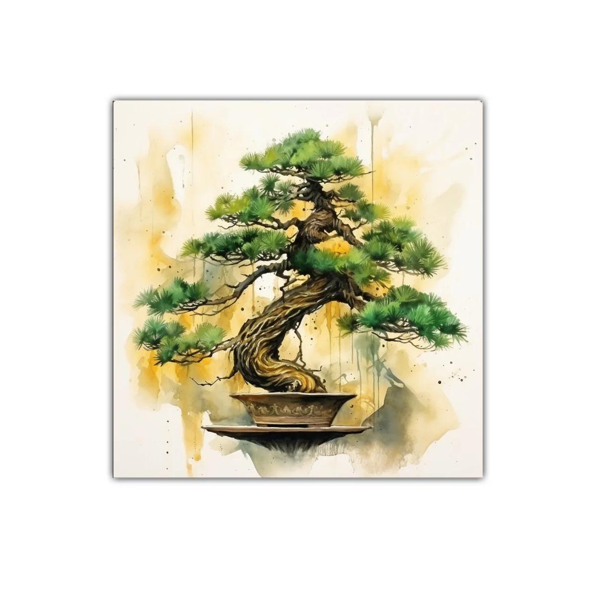 Cuadro con árbol bonsái y tonos cálidos que inspiran calma — imagen principal