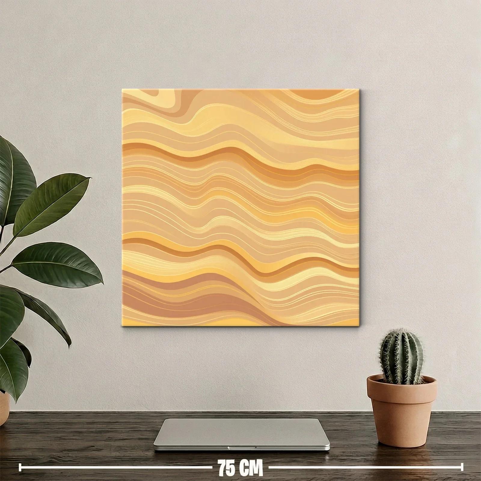 Cuadro con ondas en tonos cálidos y dinámicos — miniatura 2