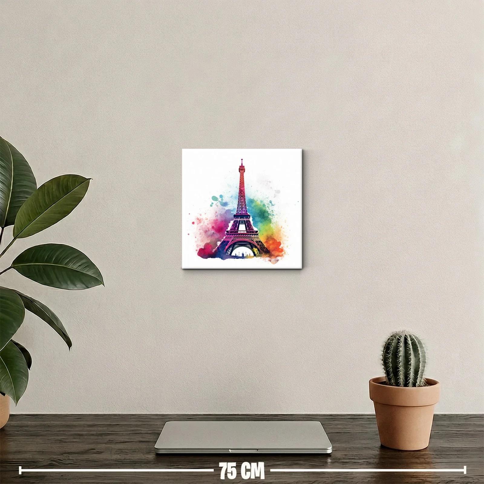 Cuadro Torre Eiffel viva explosión de colores vibrantes — miniatura 2