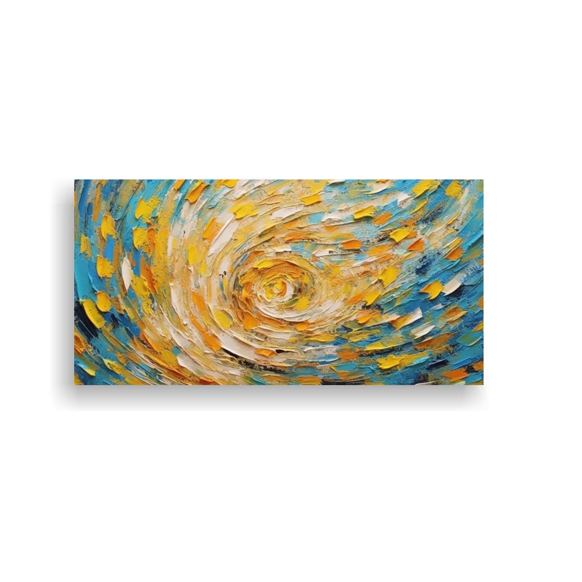 Cuadro remolino abstracto con pinceladas densas y direccionales