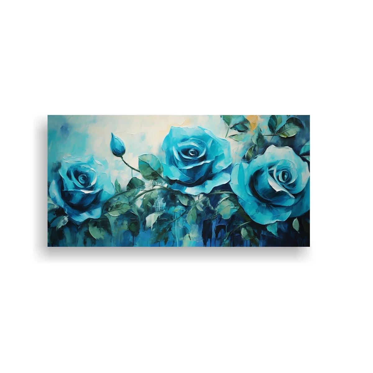 Cuadro rosas azules con tres flores grandes