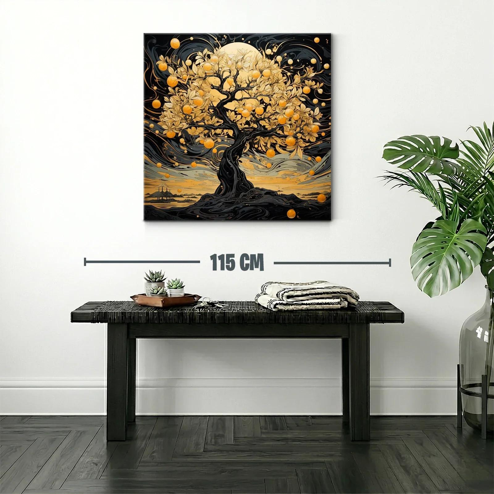 Árbol dorado brillante con frutos en paisaje onírico — miniatura 2