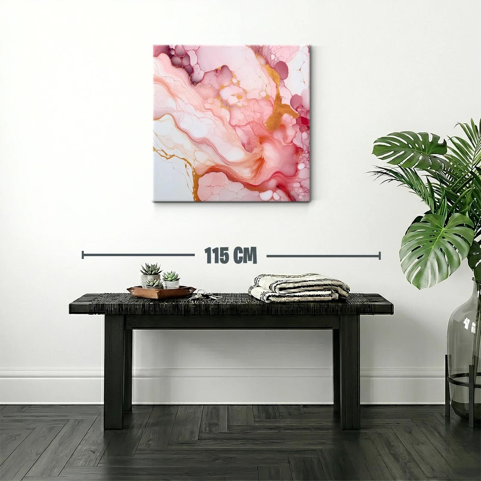 Abstracto fluido en tonos rosa con detalles dorados — miniatura 2