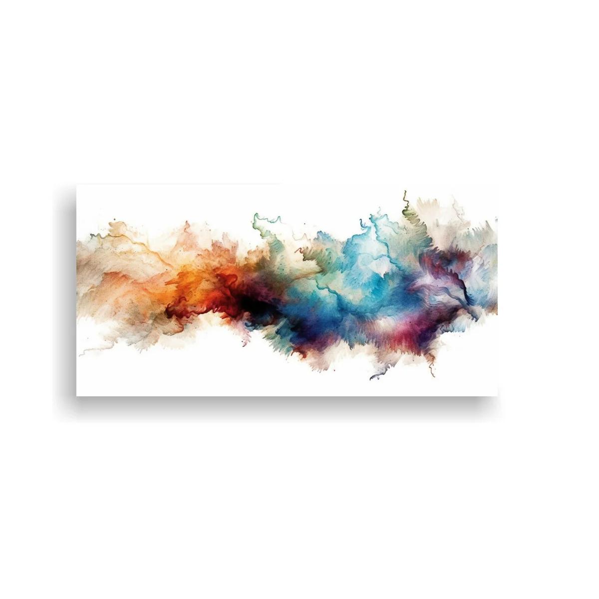Cuadro estela de humo colorida en franja horizontal