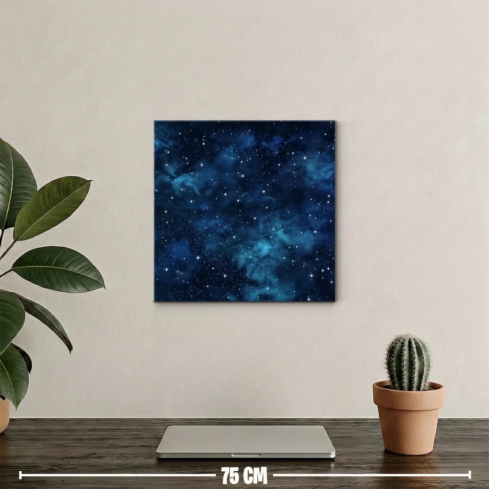 Estrellado cielo nocturno con nebulosas en tonos azules — miniatura 2