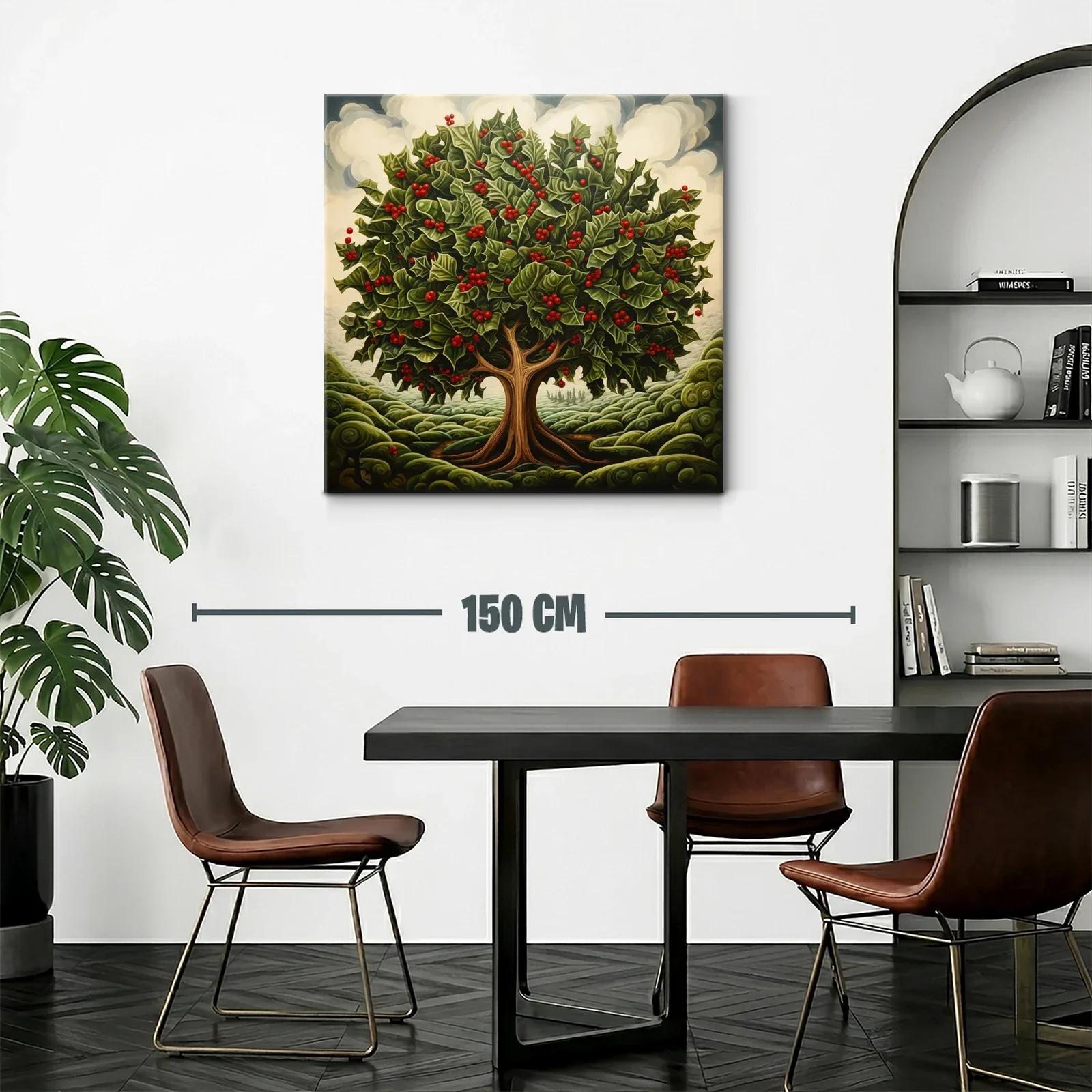 Árbol frondoso con hojas verdes y frutos rojos vibrantes — miniatura 2