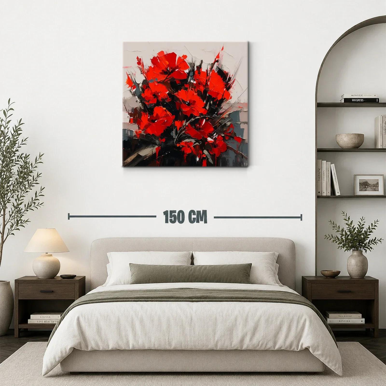 Composición vibrante de flores rojas con contraste oscuro — miniatura 3