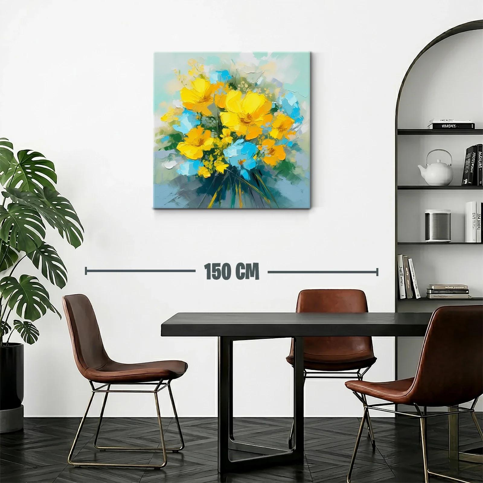 Brillante ramo de flores amarillas y azules vibrantes — miniatura 2