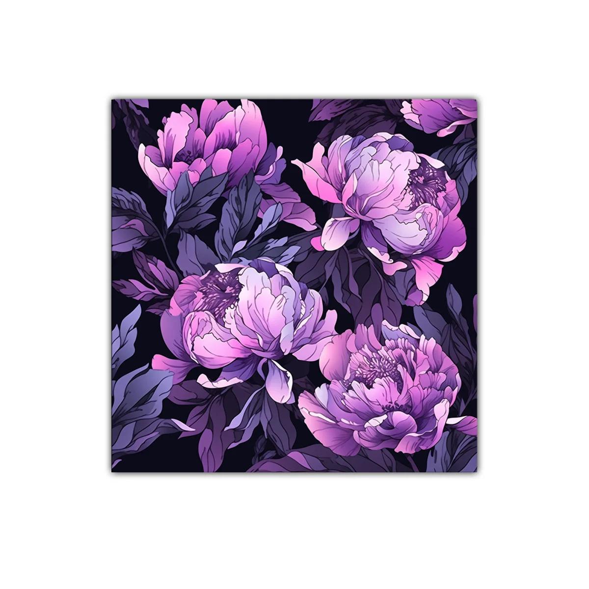 Flores violetas en un fondo oscuro elegante