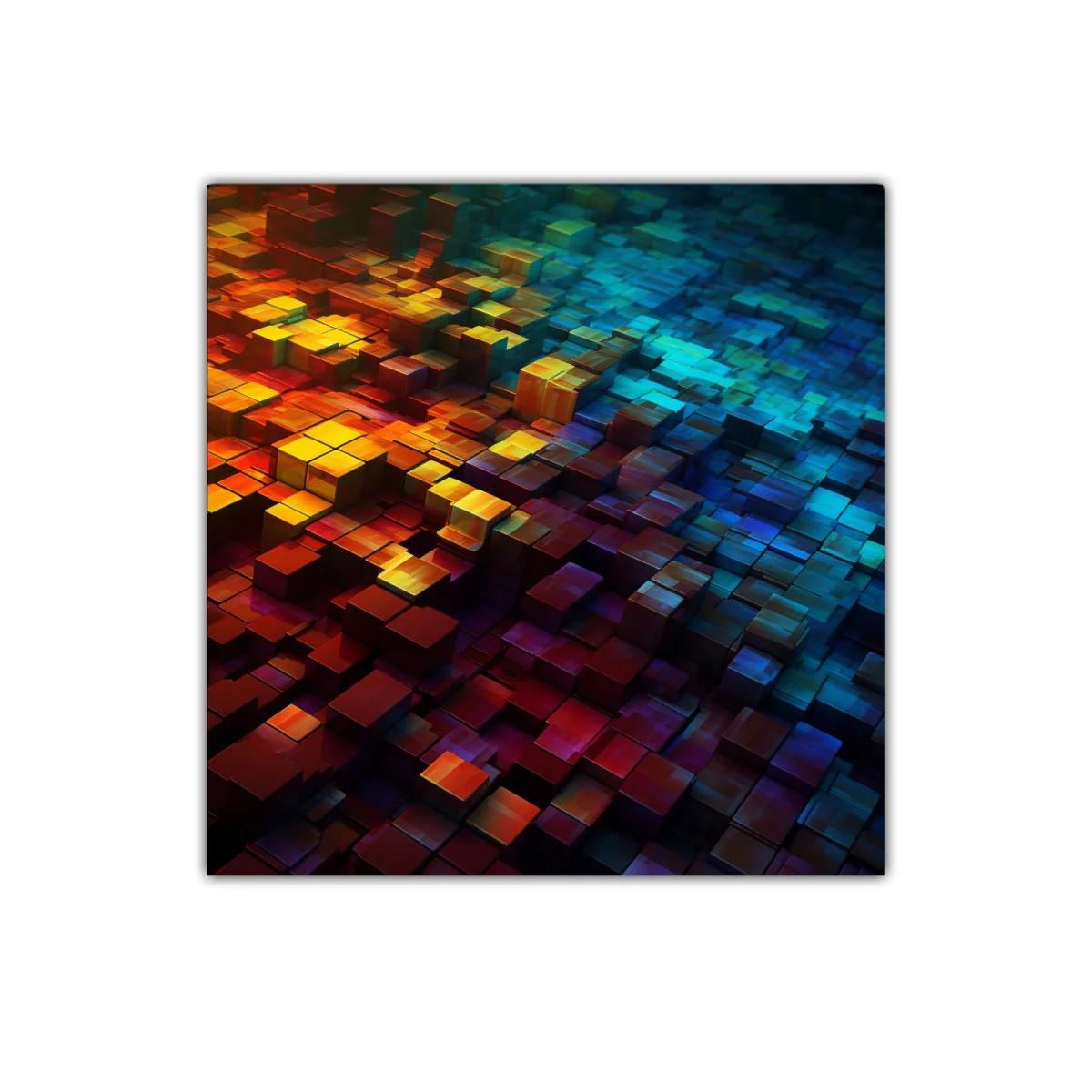 Composición geométrica colorida en bloques tridimensionales