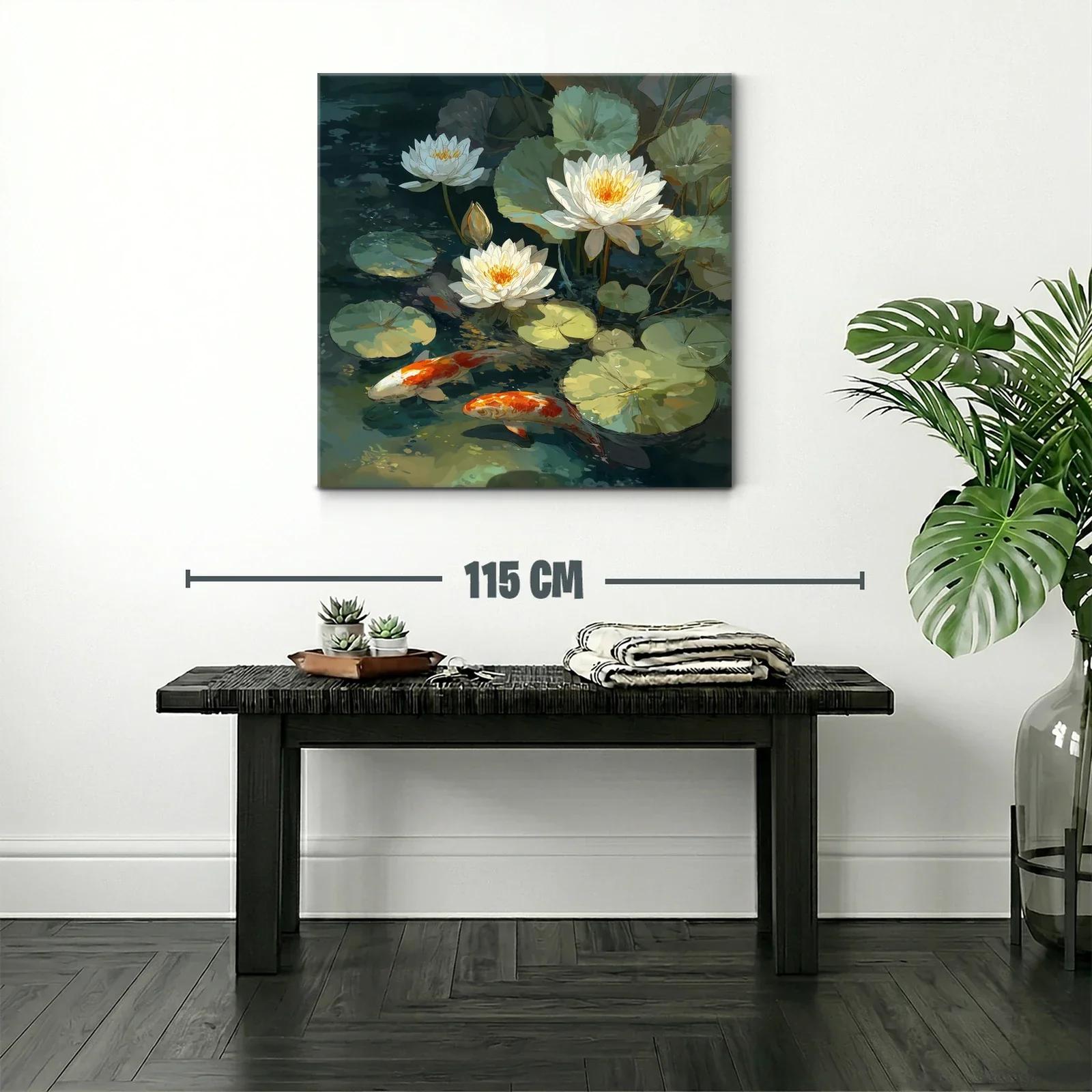Serenidad de Nenúfares y Peces Koi en Agua Tranquila — miniatura 2
