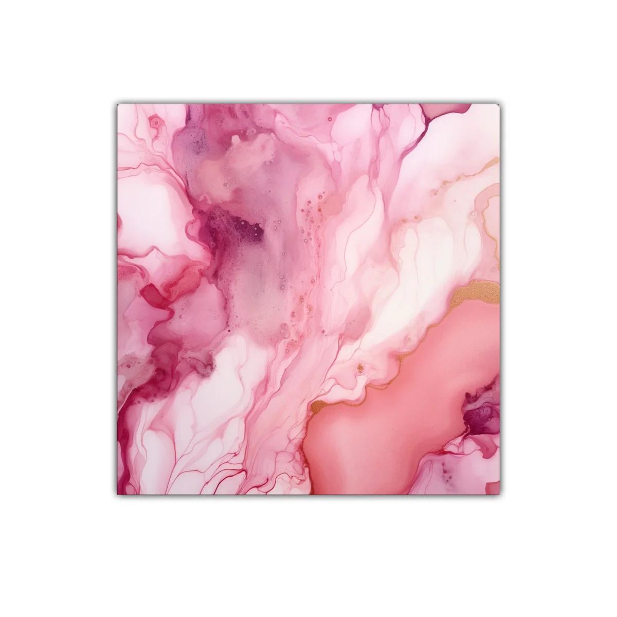 Abstracto fluido en tonos rosas con toques dorados suaves