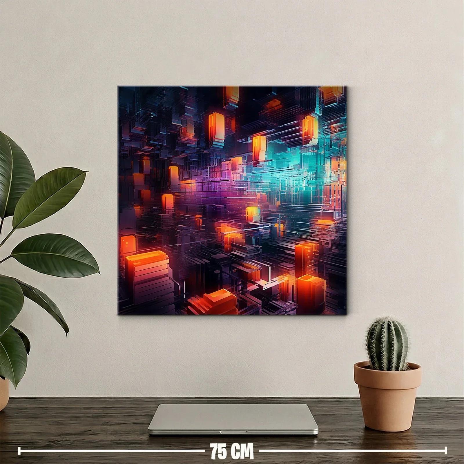 Composición abstracta con luces cálidas y tonos fríos contrastantes — miniatura 2