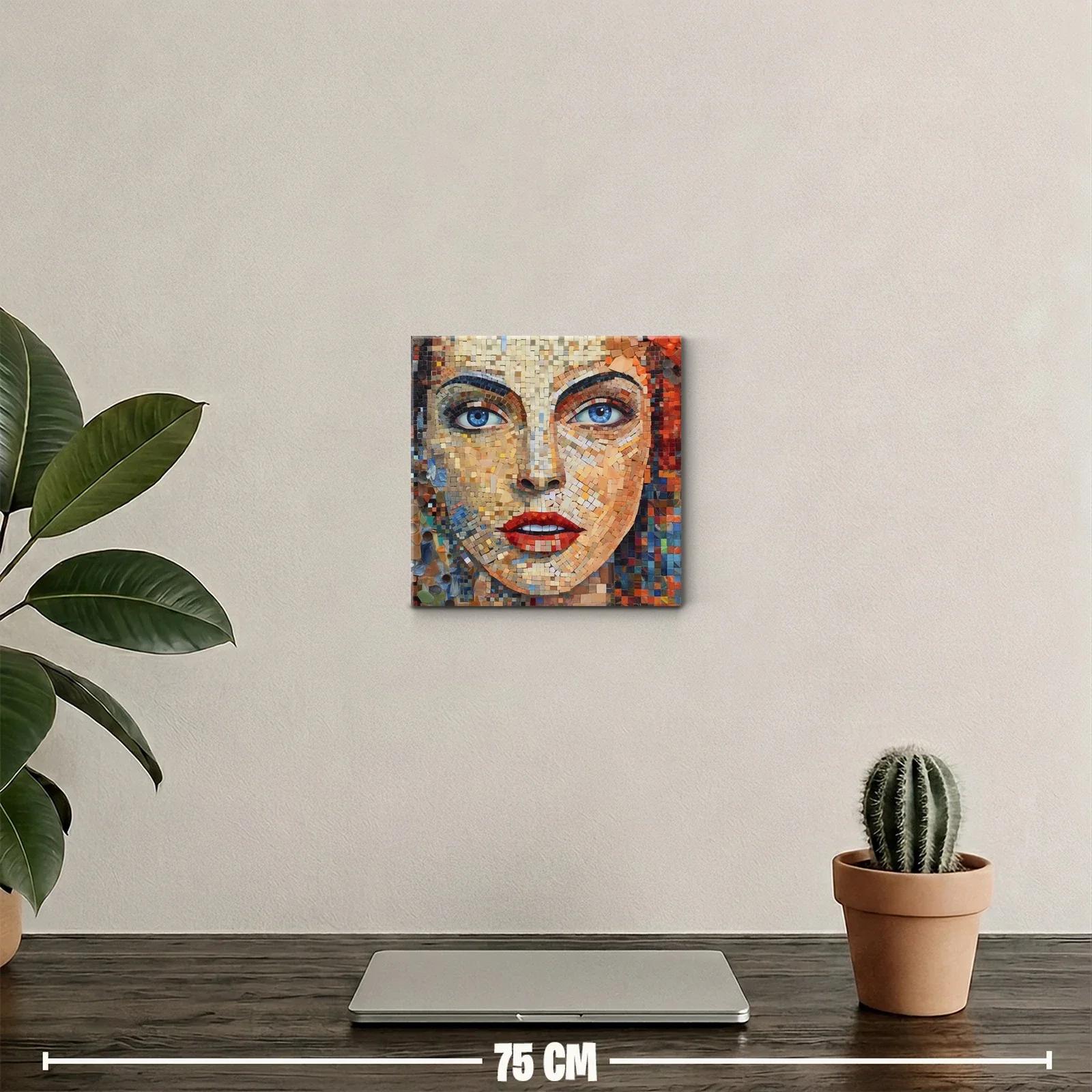 Retrato de mujer en mosaico colorido y expresivo — miniatura 2