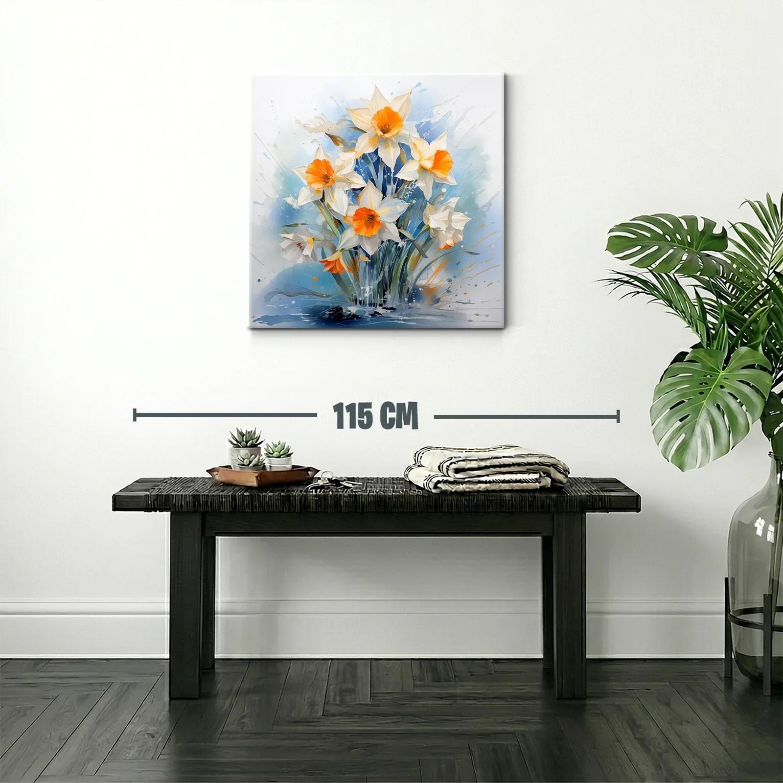 Ramo vibrante de narcisos en tonos blancos y naranjas — miniatura 2