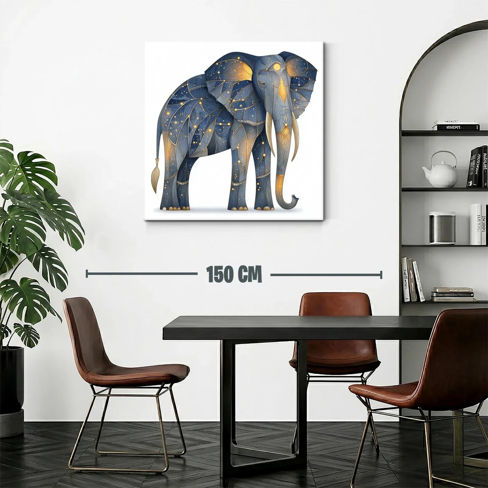 Elefante místico con constelaciones doradas y azul noche — miniatura 2