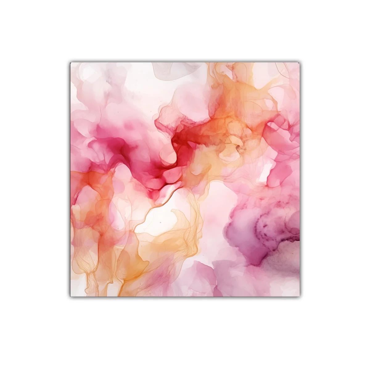 Cuadro decorativo con elegantes tonos rosas y naranjas