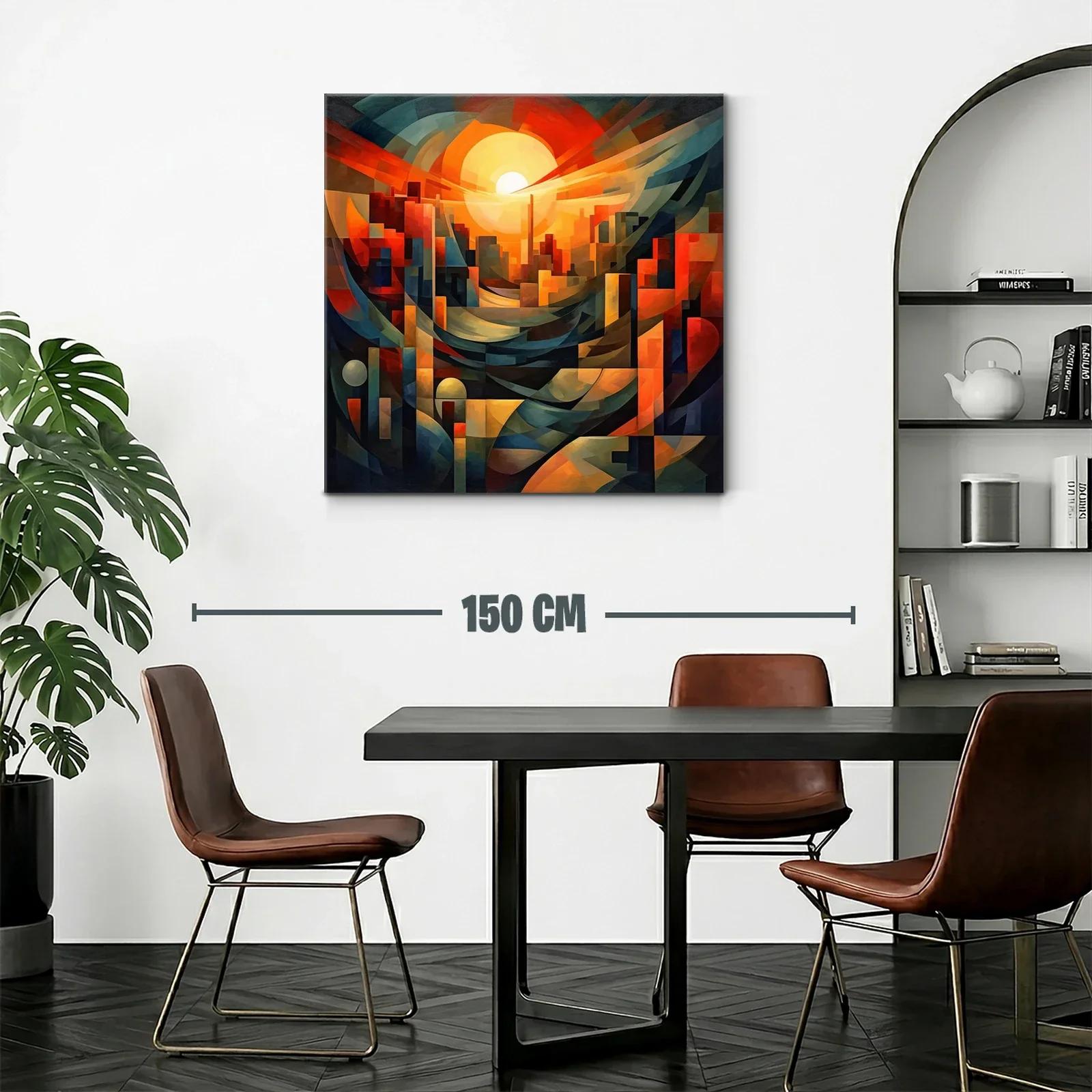 Atardecer abstracto con arquitectura geométrica vibrante — miniatura 2