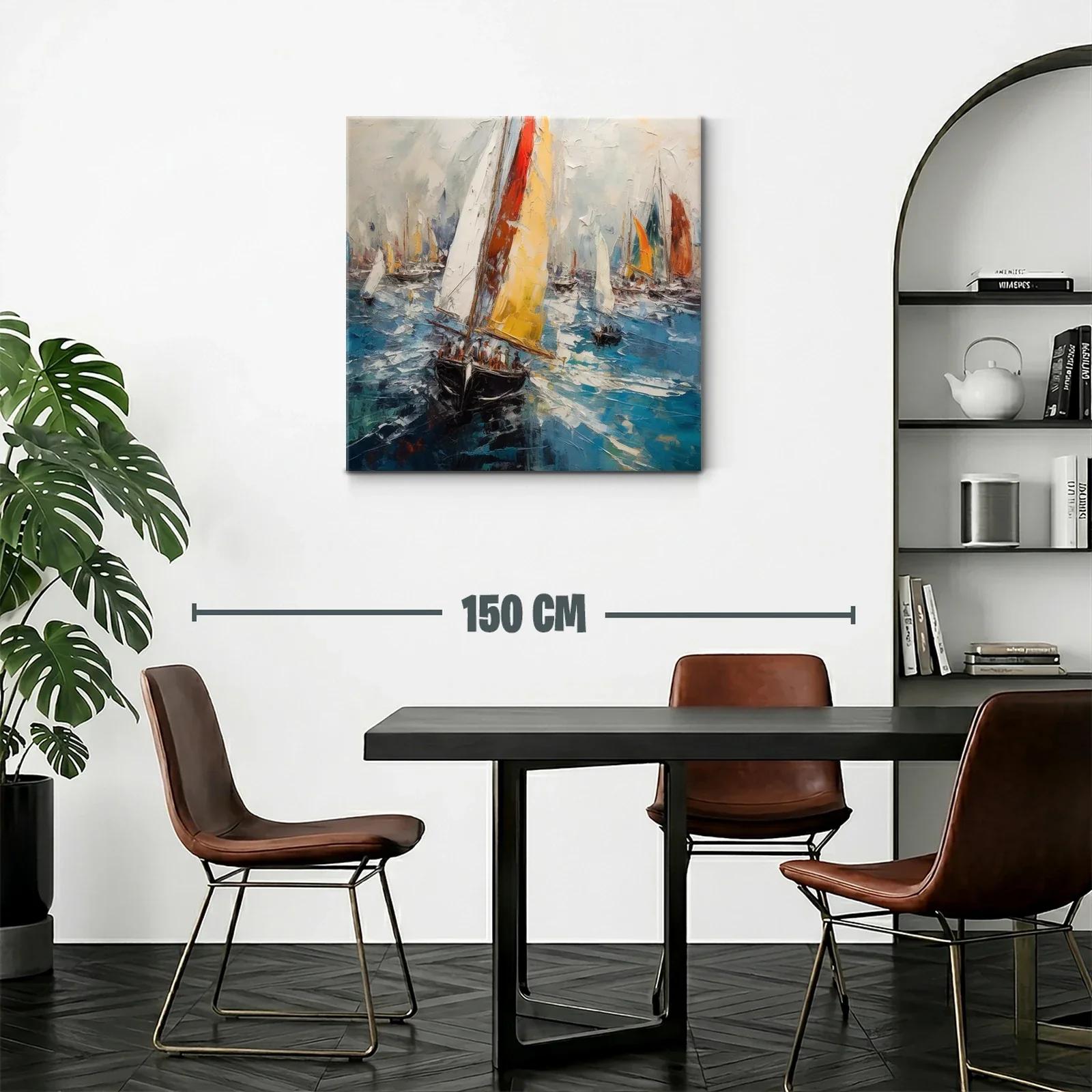 Regata de veleros en vibrantes aguas azules — miniatura 2