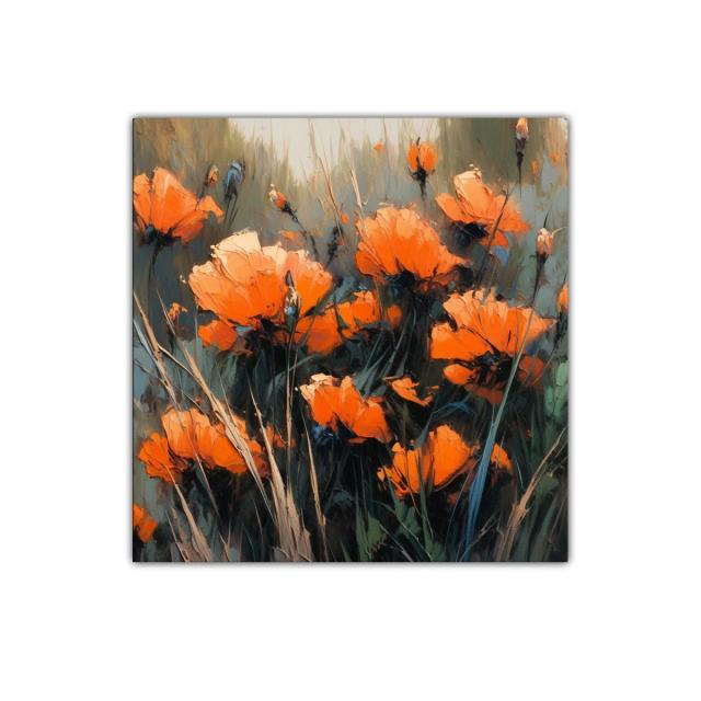 Explosión de amapolas naranjas en campo sereno