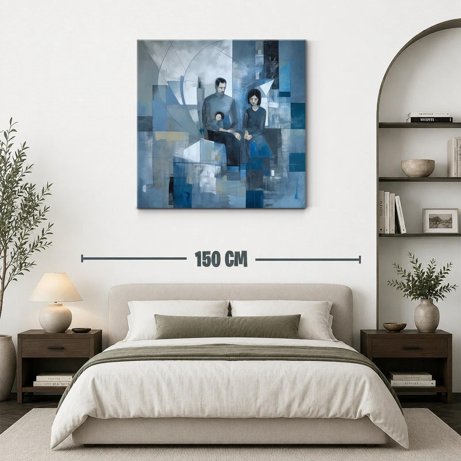 Composición abstracta de familia en tonos fríos y azules — miniatura 3