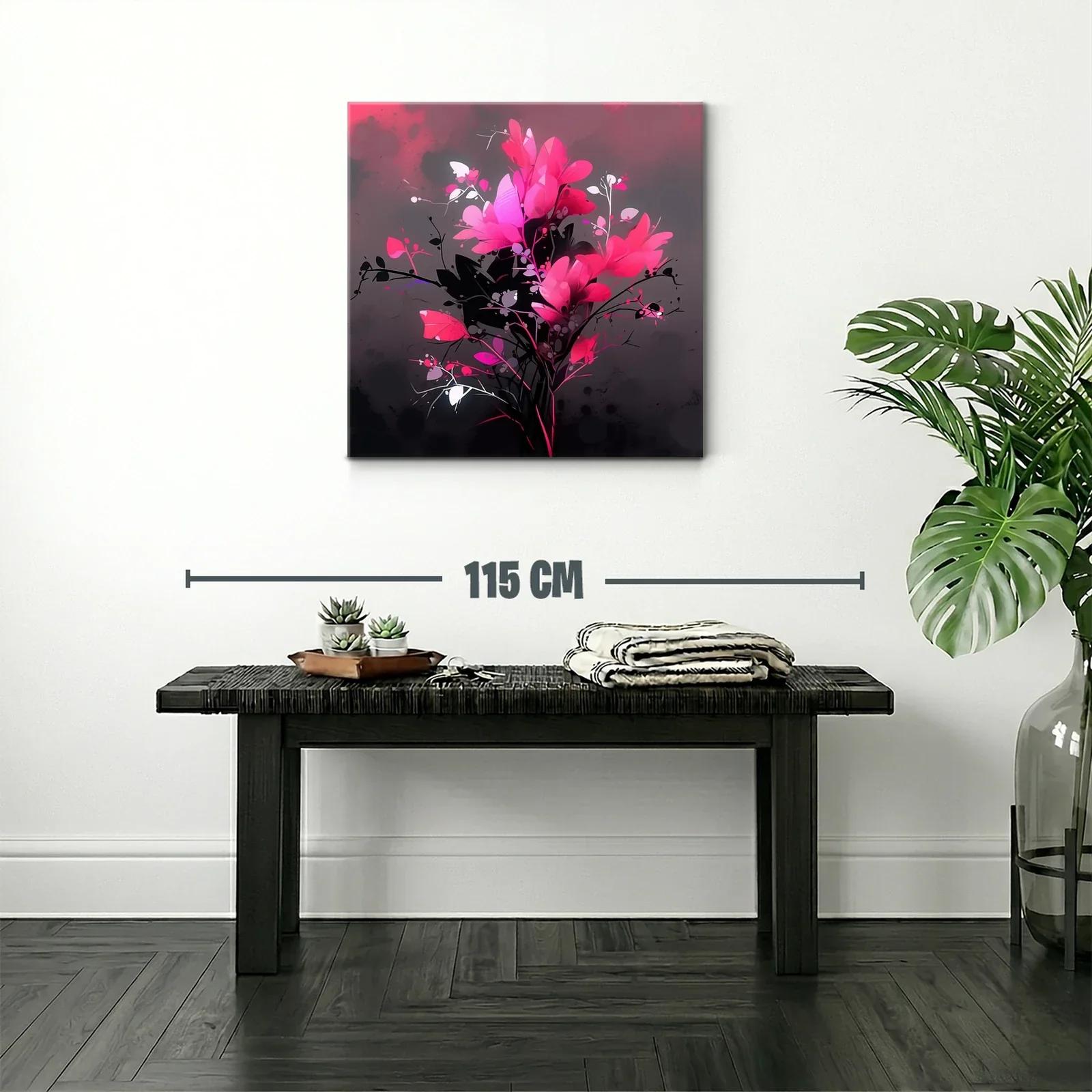 Ramo de flores vibrantes en tonos fucsia y negro — miniatura 2