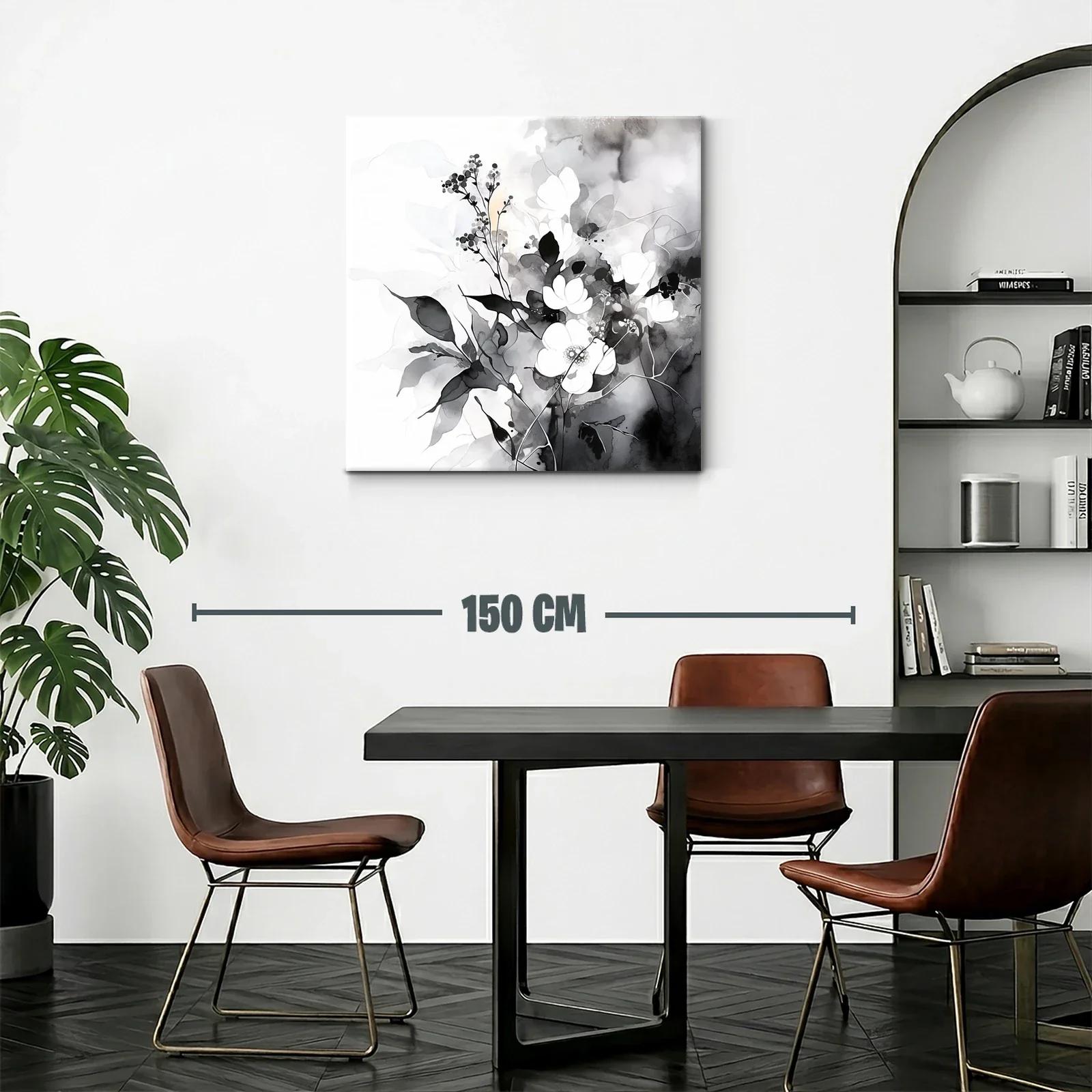 Arte floral en tonos suaves en blanco y negro — miniatura 2
