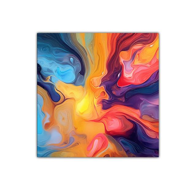 Cuadro decorativo con explosión de colores vibrantes y fluidos