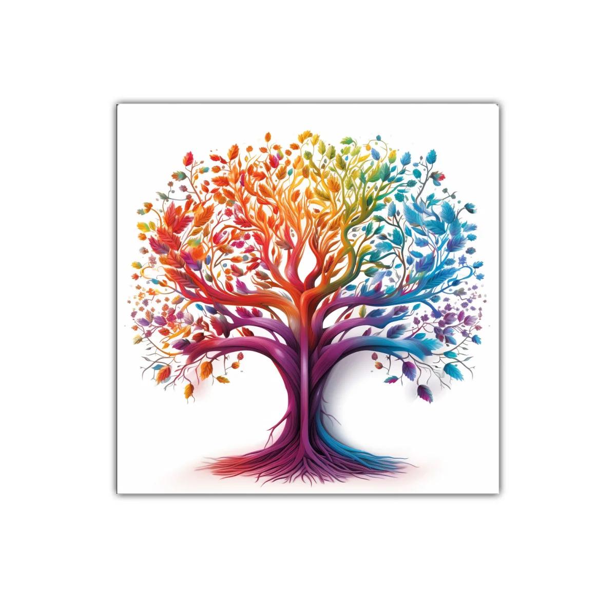 Árbol de vida colorido con hojas vibrantes y ramas entrelazadas — imagen principal