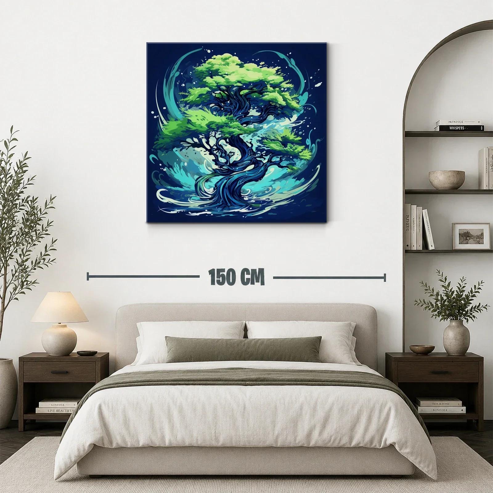 Árbol vibrante en movimiento con tonos verdes y azules — miniatura 3