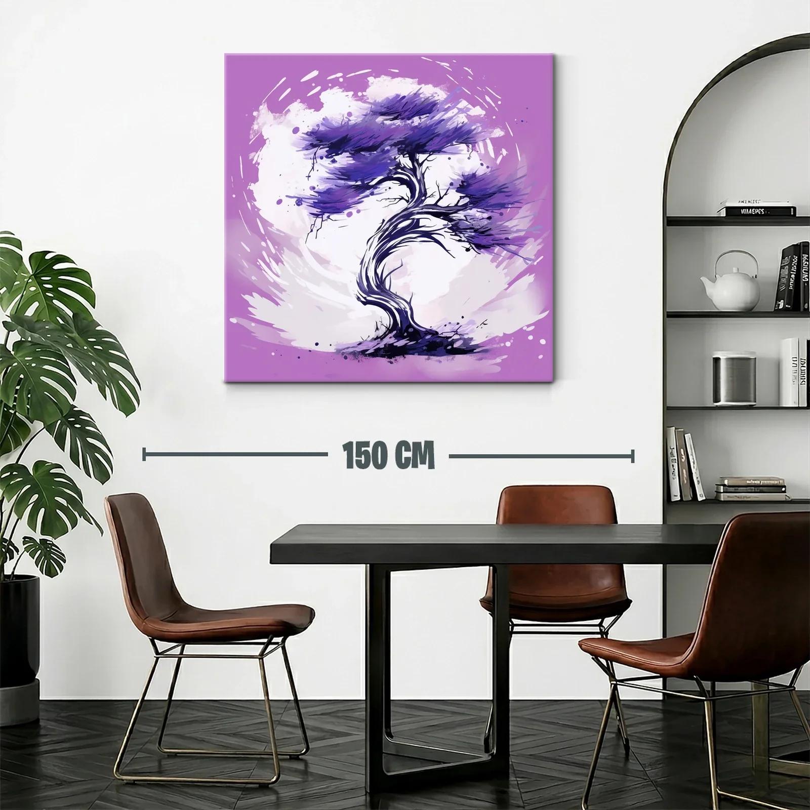 Árbol estilizado en tonos morados y lilas vibrantes — miniatura 2