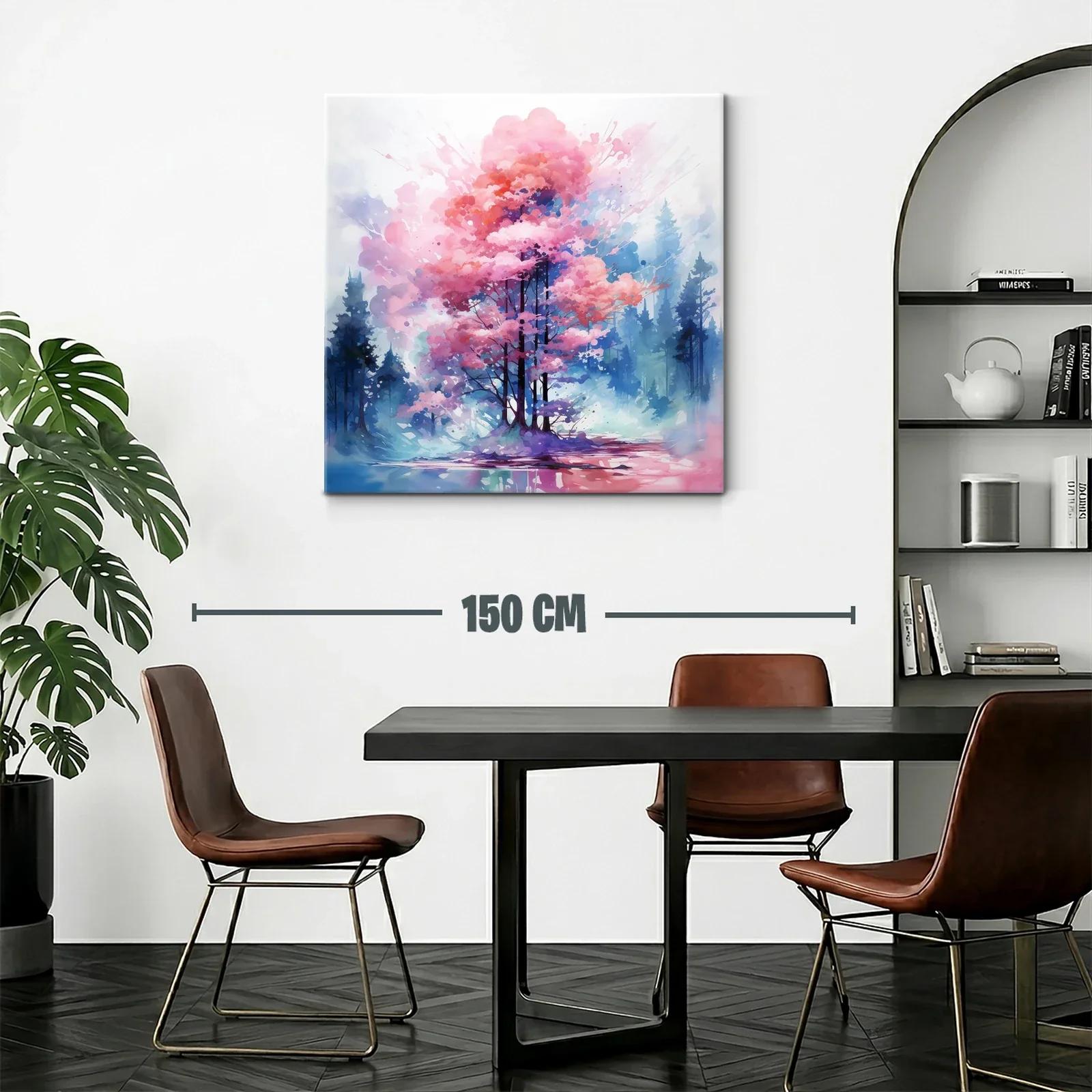 Árbol en tonos rosas y azules creando atmósfera serena — miniatura 2