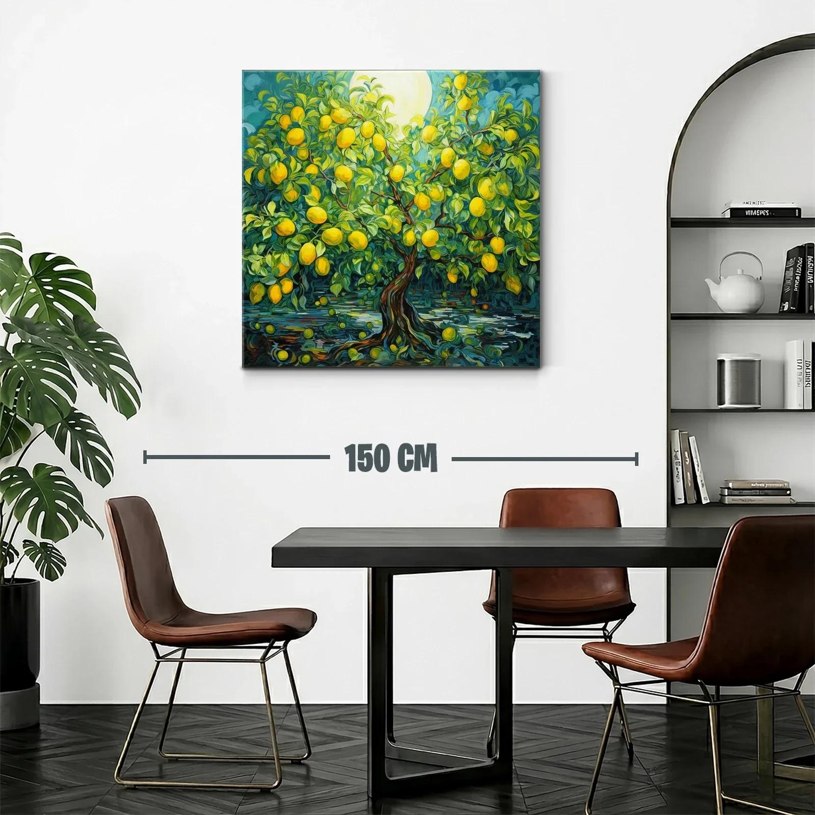 Cuadro árbol frutal con limones amarillos vibrantes — miniatura 2
