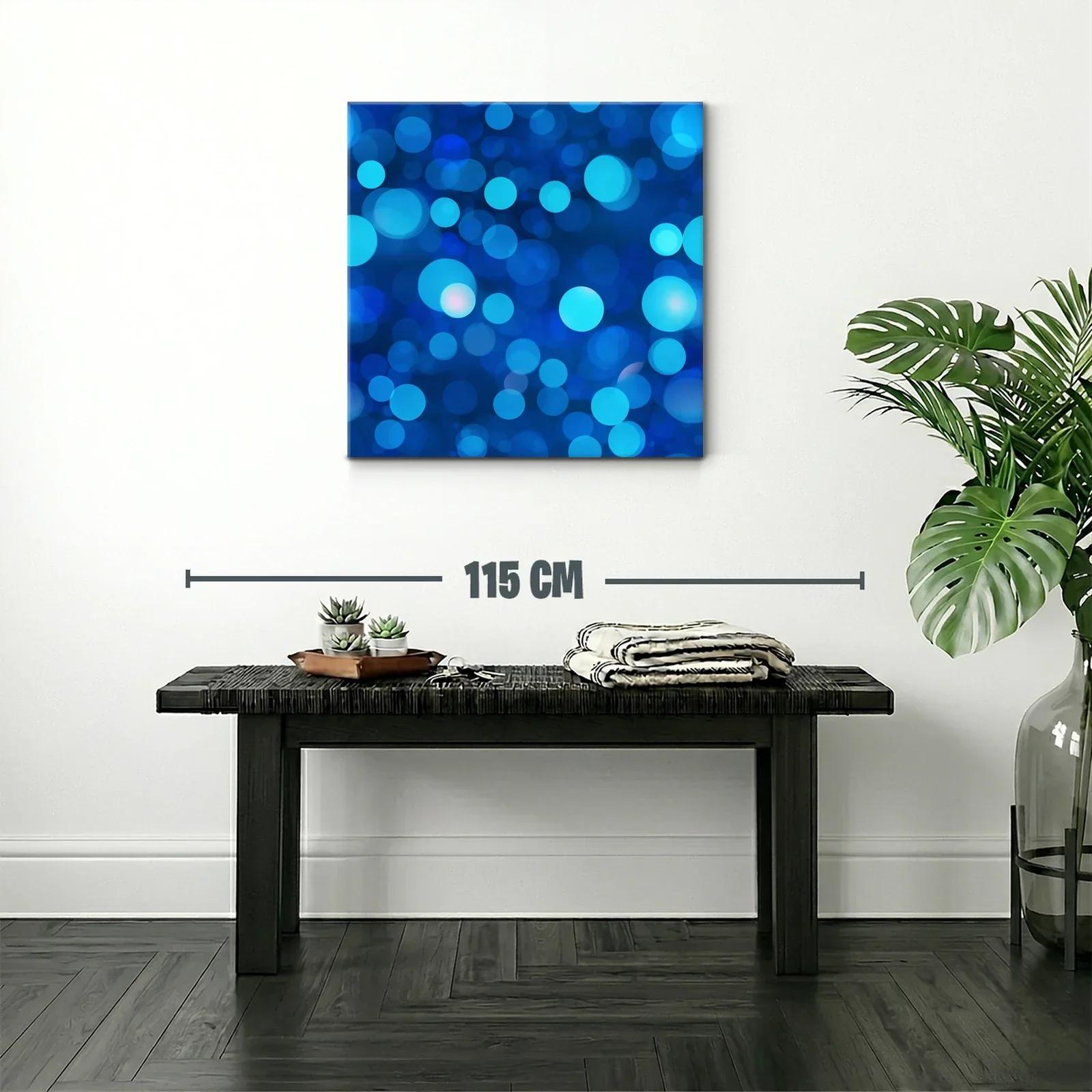 Cuadro abstracto con círculos azules en distintas tonalidades — miniatura 2