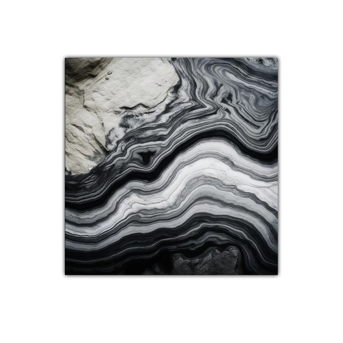 Arte abstracto en ondas en escala gris para decoración — miniatura 1