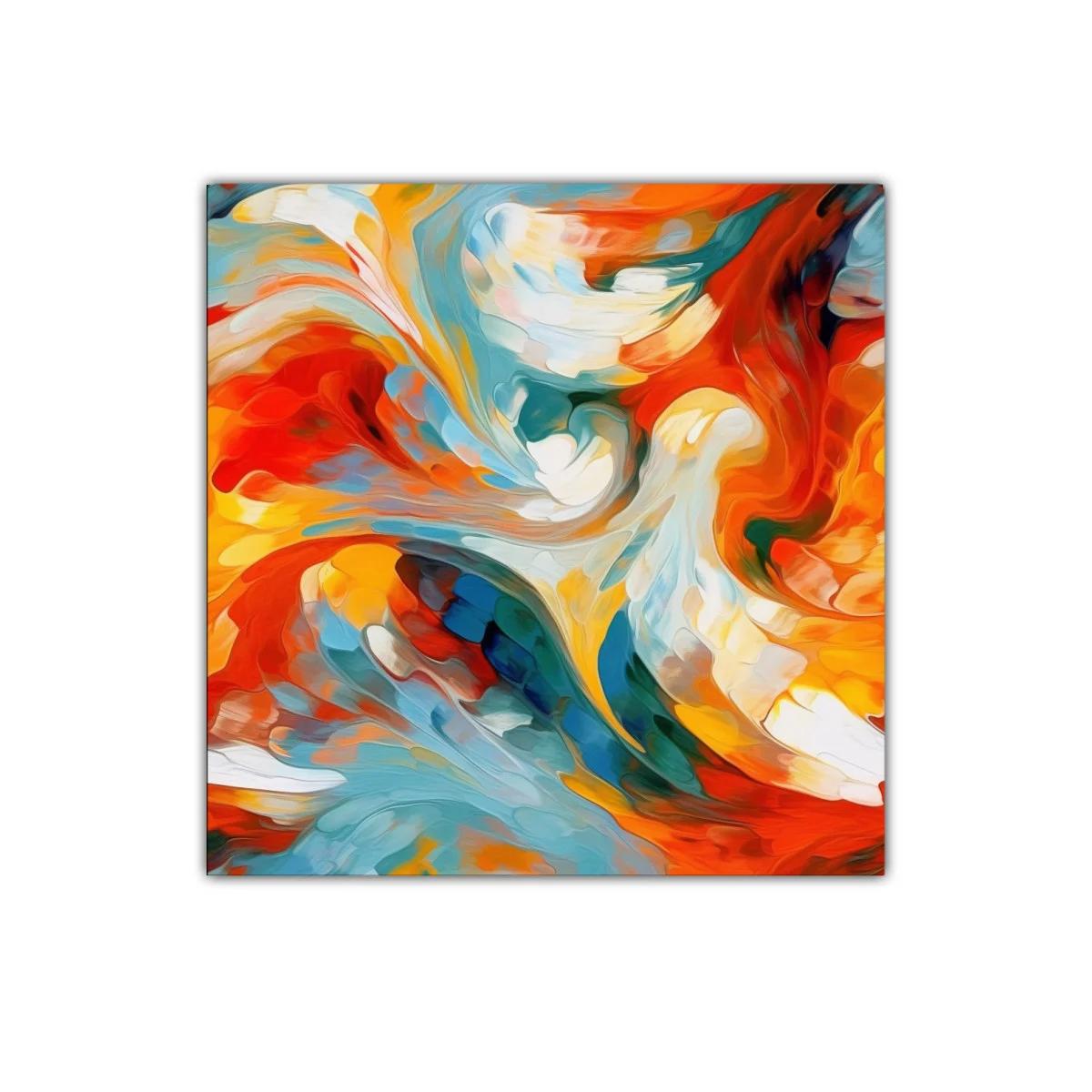Cuadro abstracto con remolinos vivos y energía vibrante