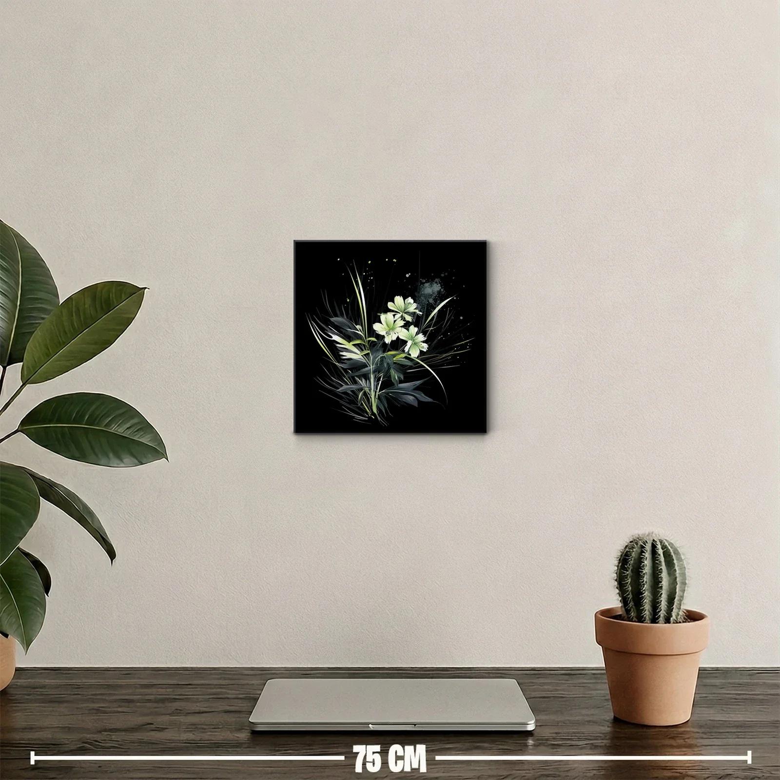 Elegancia natural con flores blancas sobre fondo negro — miniatura 2