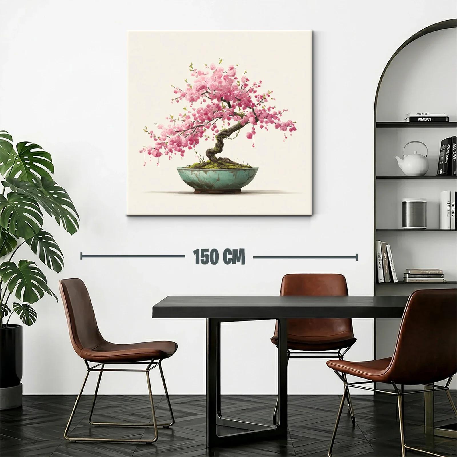 Bonsái con flores rosas que irradian serenidad y belleza natural — miniatura 2