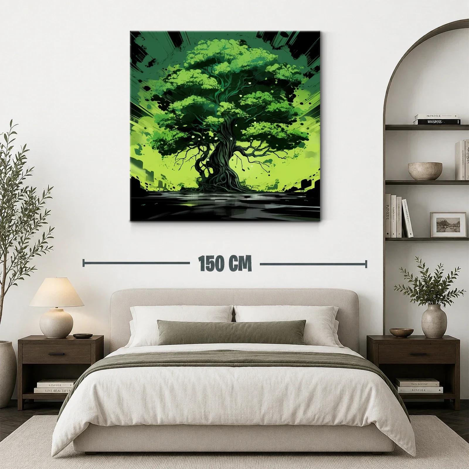 Impresionante composición de árbol vibrante en tonos verdes — miniatura 3