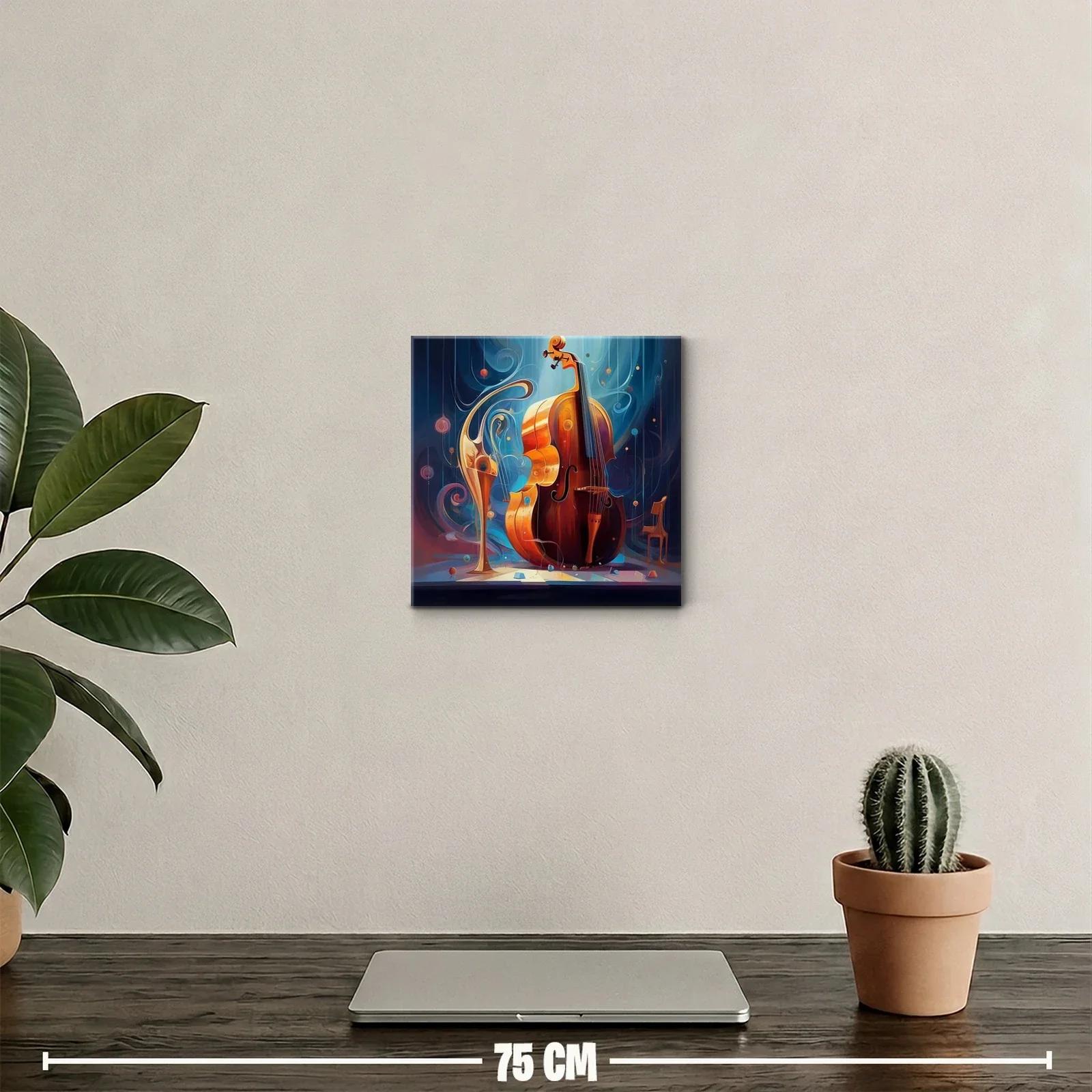 Cuadro decorativo con violonchelo y arte abstracto musical — miniatura 2