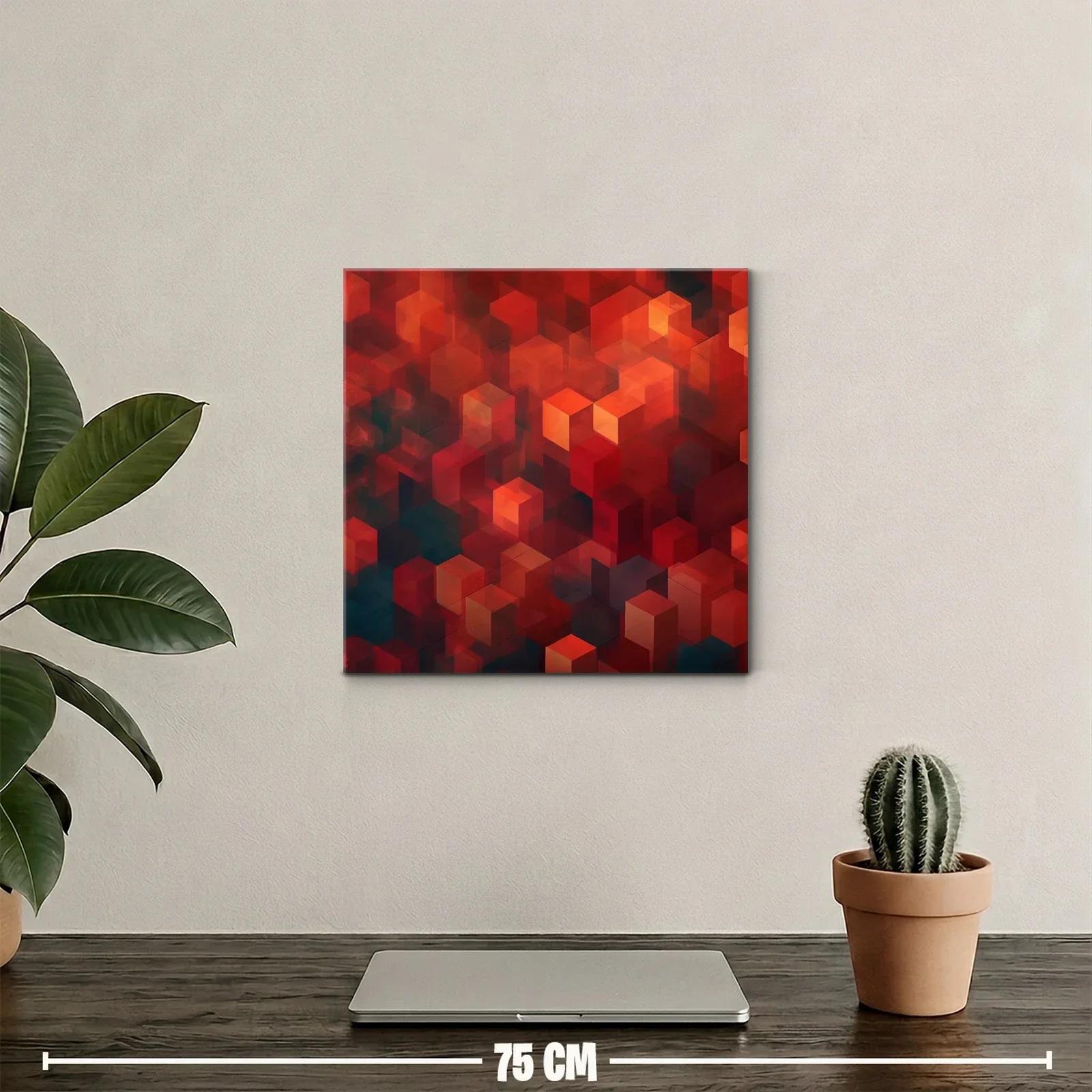 Composición abstracta con cubos en tonos cálidos — miniatura 2