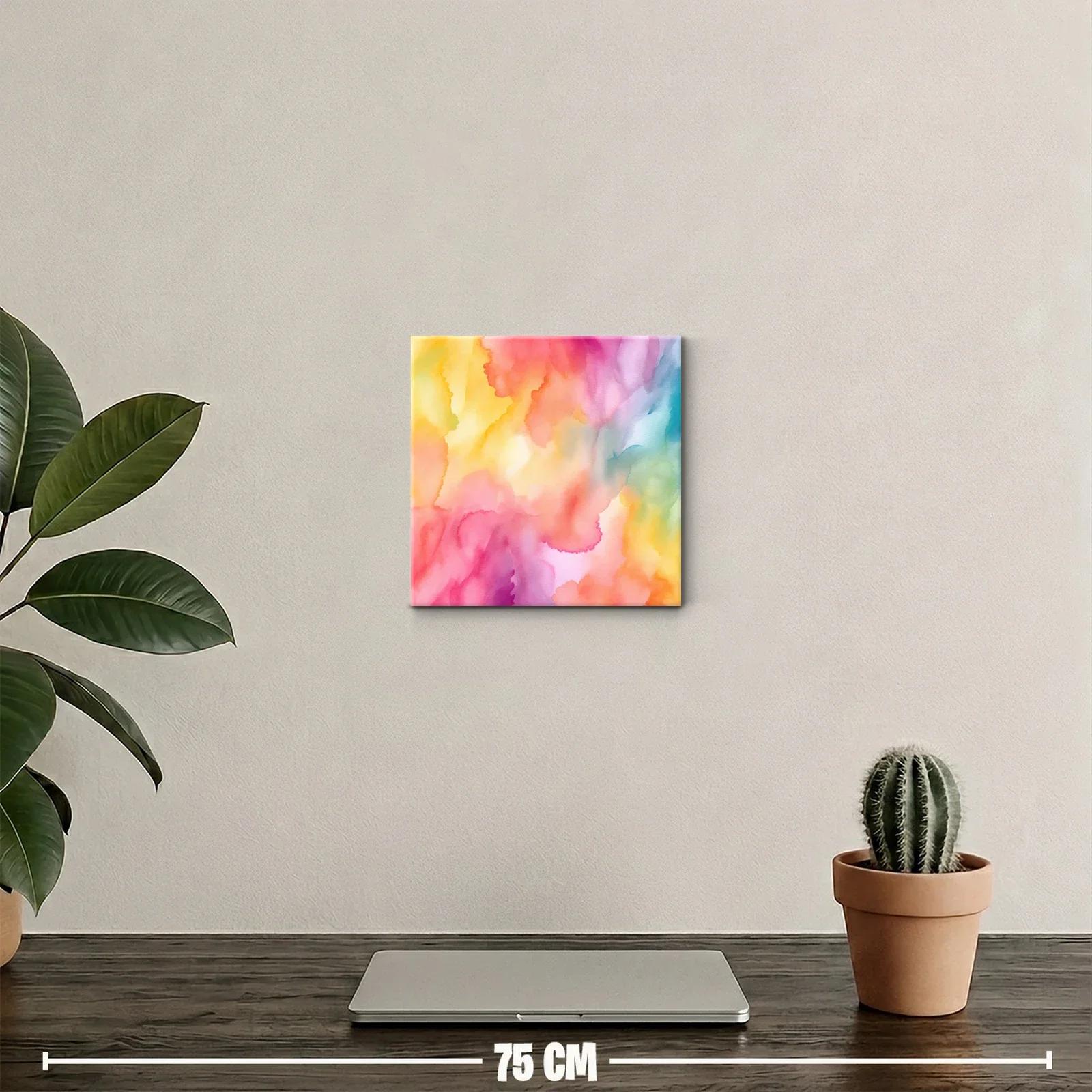 Cuadro decorativo con acuarela multicolor suave y fluida — miniatura 2