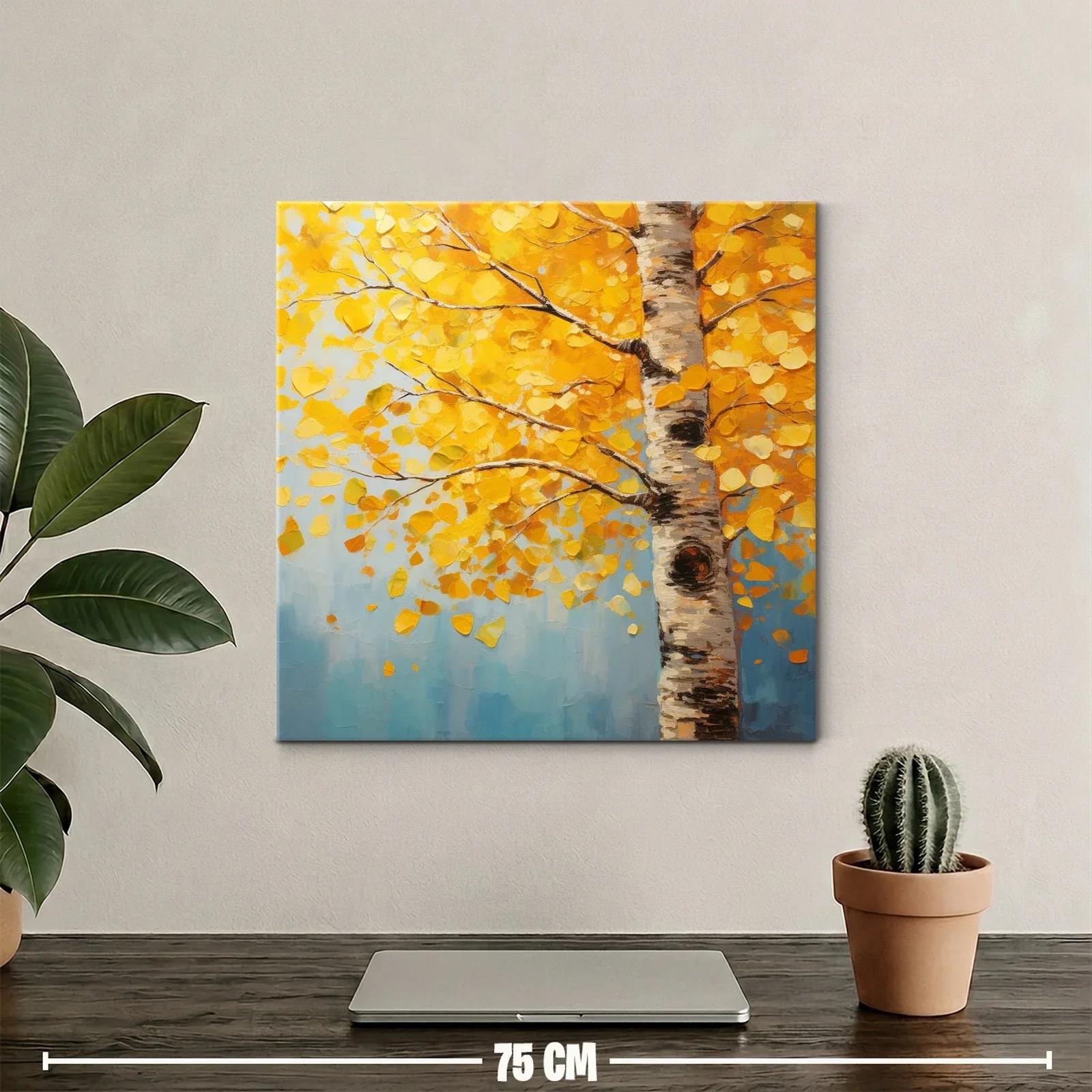 Cuadro árbol con hojas amarillas en otoño vibrante — miniatura 2