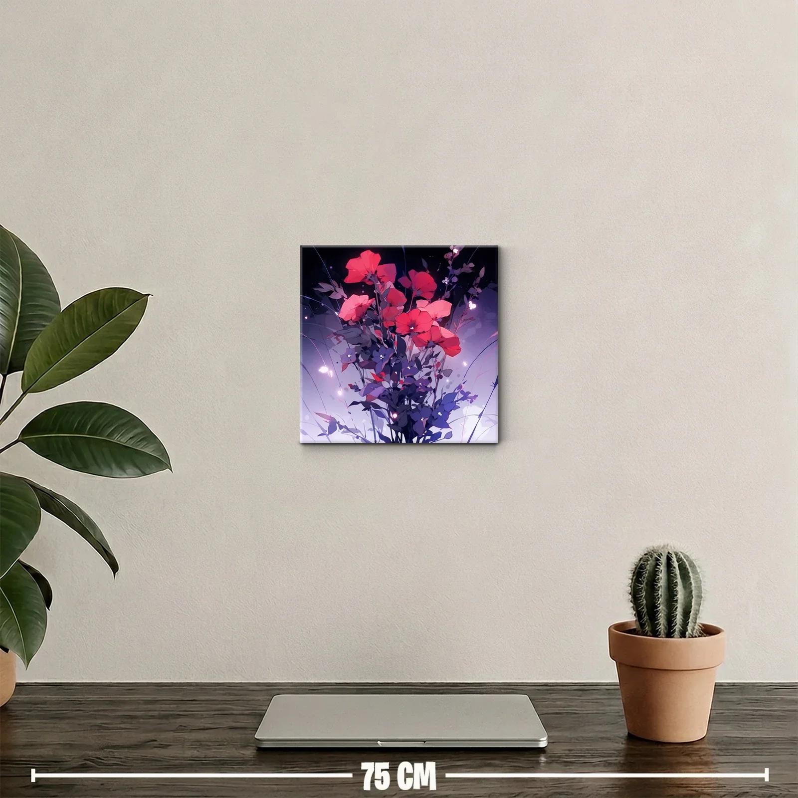 Ramo floral vibrante con contraste en tonos rojos y morados — miniatura 2