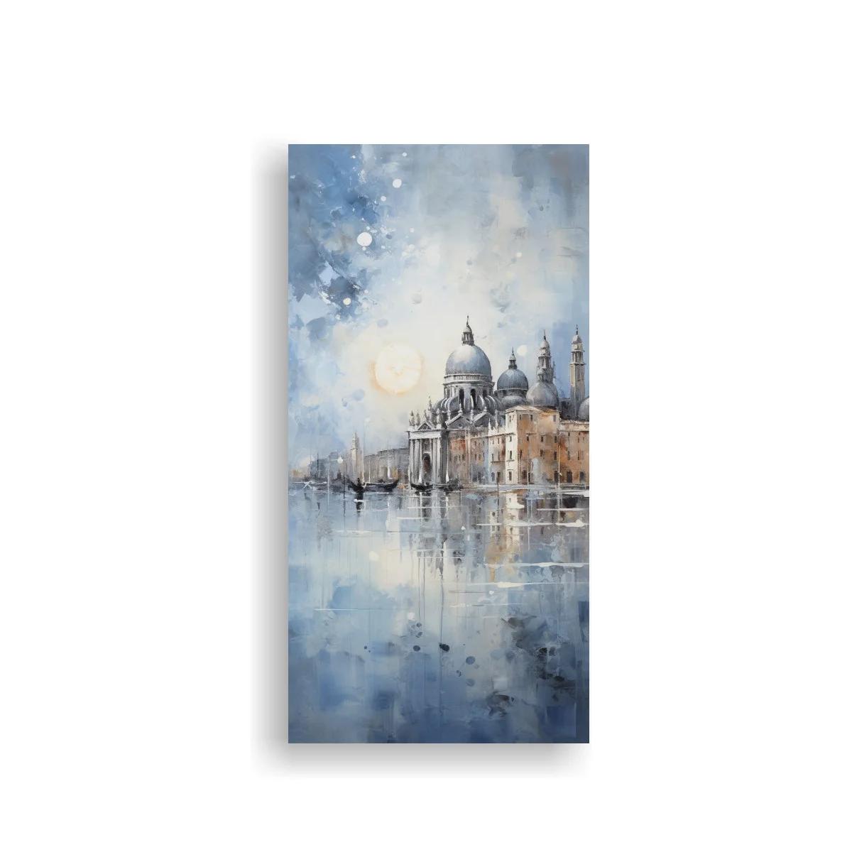Cuadro basílica con cúpulas junto al agua